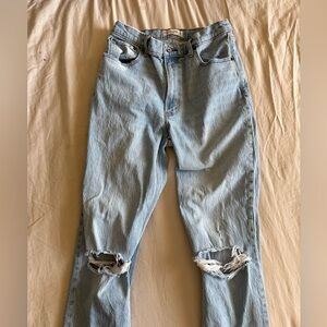 Abercrombie Ripped Knee 90s Ultra High Rise Jeans